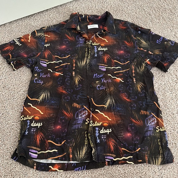 Saturdays NYC Canty Midnight Paradise Short Sleeve Shirt - Picture 9 of 10